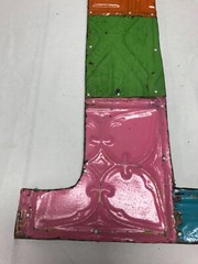 Decorative Salvaged Tin Ceiling 16″ Patchwork Mix Color Metal Letter D 1611-23B
