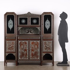 Antique Living Room Cabinet Ethnic Rino Galbiati XX Century Original