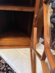 Mahogany Georgian Hanging Corner Cabinet Or Cupboard, 13 Pane Door 38”T