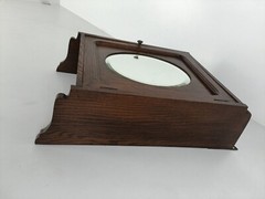 Medicine Cabinet Apothecary Kitchen Bathroom wood Oval Beveled glass mirror Gorg