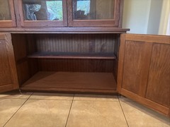 Oak Antique Bookcase, Display Cabinet, China Cabinet With Glass