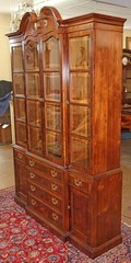 Henredon Aston Court Burl Wood Beveled Glass Bookcase China Cabinet Breakfront