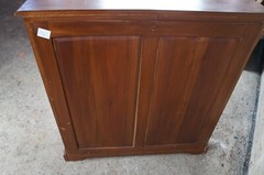 Vintage Indonesian Mahogany Lattice Carved Cupboard Buffet Server Drybar