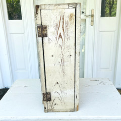 Atq Wood Wall Mount Cabinet Early 20th C Primitive Farmhouse Cupboard Cottage