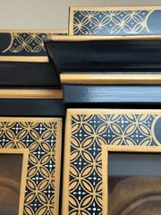Vintage Drexel Heritage Asian Chinoiserie Black China Cabinet Curio Storage