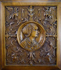 French Antique Gothic Hand Carved Wood Cupboard Door 19th