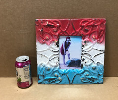 VTG 11″ Sq. Photo 4×6 Tin Ceiling Metal Decorative Picture Frame Old 658-26B