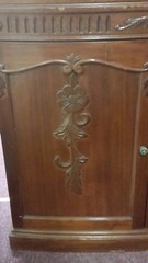 Excellent Carved Mahogany 2 Door China Cabinet Bow Front Yet Slender