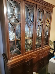 Beautiful Vintage China Cabinet. Working Doors And Drawers . China Included!