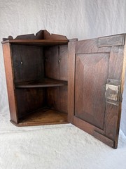 1800’s primitive corner cabinet shelf pine Americana