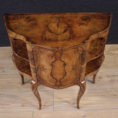 Small sideboard in burl walnut wood furniture cabinet 1 door 20th century