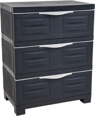 Sunnydaze 29.5″ H 3-Tier Storage Cabinet with Drawers – Resin Storage Drawers Or