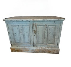 Orig. Paint, 19th c. Scandinavian Raised Panel Office Cabinet Signed/Dated
