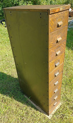 Steel file Cabinet Drawers vintage industrial (Art Metal) Faux Wood mid century