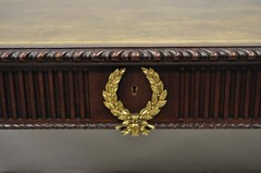 Vintage Baker Hepplewhite Style Mahogany Leather Top Executive Writing Desk