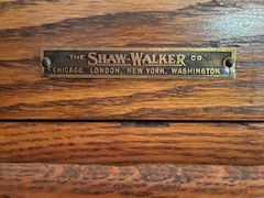The Shaw-Walker Co. – 4-Drawer Letter Size File Cabinet Wood Antique