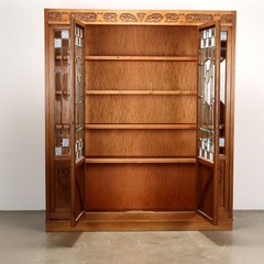 Antique Cupboard Art Nouveau Oak Italy Early XX Century Original