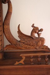 Antique Gothic Renaissance Revival Craved Dragon Buffet Cabinet Cupboard Hutch