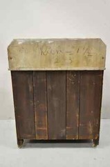 Antique Eastlake Victorian Pink Marble Backsplash Washstand Nightstand Cabinet