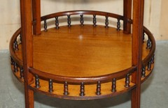 ANTIQUE VICTORIAN 1880 MAHOGANY CUT GLASS CRYSTAL SPINNING DRINKS CABINET TABLE