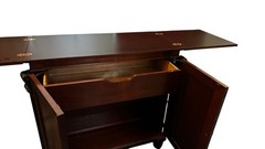 Baker Knapp & Tubbs Antique Brown Wood Drop Leaf Cabinet 2 Raised Panel Doors