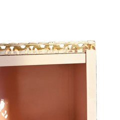 Vtg Mid Century Pink Metal Bathroom Storage Cabinet Sliding Doors 21″ x 8″ x 10″