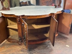 Antique Rosewood Victorian Cabinet Mirror Server Sideboard Carved 1860