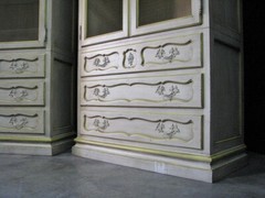 PAIR Baker / Milling Road Provincial Cabinets; Antiqued Finish & Grillwork Doors