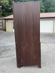 Antique Cherry 2 part corner cupboard cabinet original surface 1820 Pa 16 Light