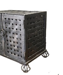 Antique wrought Iron Pie Safe table top Cabinet Pantry Rustic Farmhouse