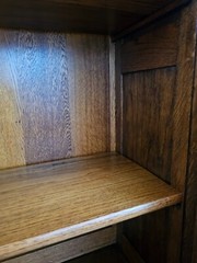 Vtg Country French Louis XV Quarter Sawn Oak China Cabinet Hutch Carved 1930s
