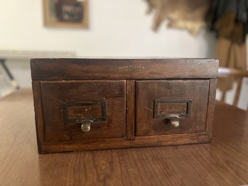 Wabash Cabinet Co Vintage Index Card Filing Cabinet