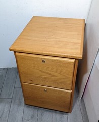 Vintage Heavy Duty Industrial Mission Oak Wood File Cabinet 2-Drawer T32A