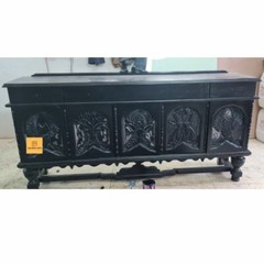 Home Decorative Unique Hand Curved Wood Inlay Buffet Table , Animal Hand Curved