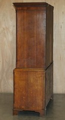EXQUISITE ANTIQUE 1800 SHERATON INLAID HOUSEKEEPERS CUPBOARD WARDROBE DRAWERS