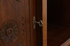 Art Nouveau Antique Carved Mahogany Etagere Display or Bar #51867