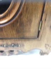 Rare Carved Wood Medicine Hanging Cabinet Depicting Goethe–Schiller Monument