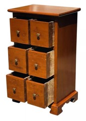 ANTIQUE QUEEN ANNE PENNSYLVANIA SIX DRAWER PINE SPICE CHEST / APOTHECARY CABINET
