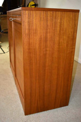Vintage Danish Teak File Cabinet Tambour Doors