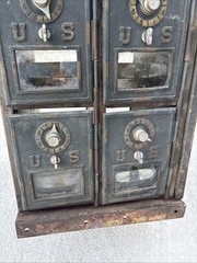 Antique Post Office Boxes Metal Cabinet Vintage United States P.O. Box 16 Door