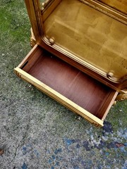 Antique Wieman gold Curio 3 Shelve Cabinet Display . Hollywood Regency Style