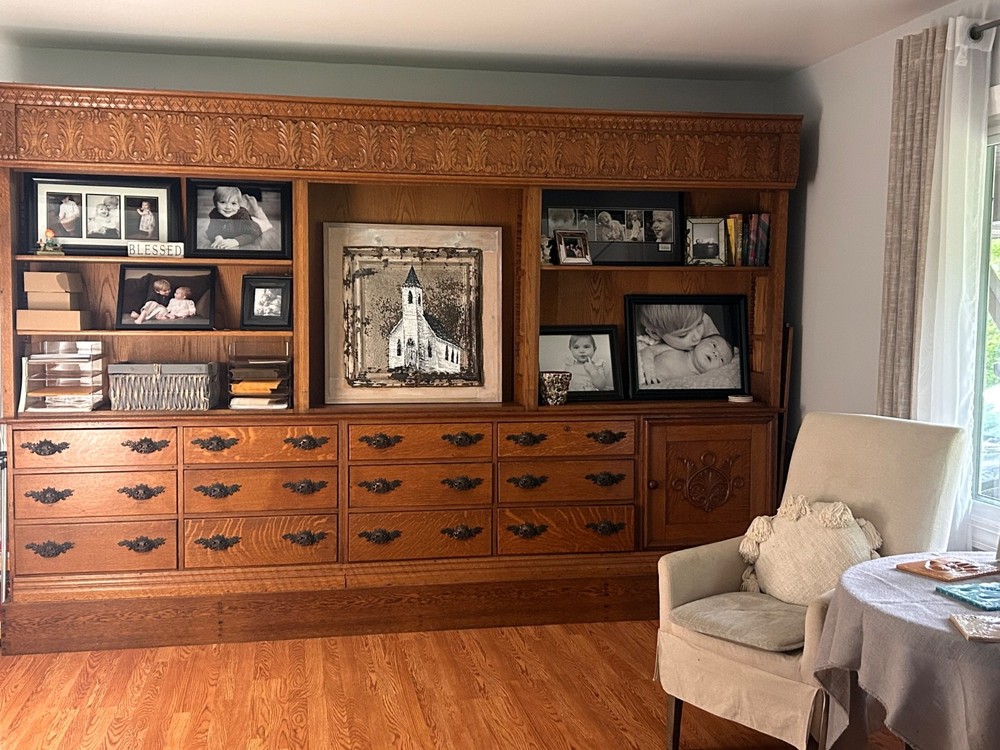 1800s Apothecary Hutch – Tiger Oak