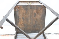Antique OOAK Handcrafted Iron Stand And Hardware Accent Cabinet Smoking Document