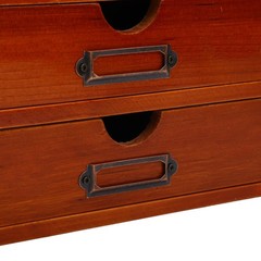 Stackable Apothecary Cabinet 3 Drawer Desk Organizer Vintage Library