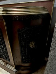 French 19th Century Cast Iron Dry Bar Cabinet with Lion Head Motifs Circa 1900