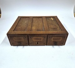 Antique Wooden Ship Cabinet with 3 Drawers Storage Box Maritime – 18″