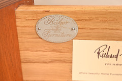 Baker Furniture Federal Inlaid Mahogany and Satinwood Demilune Cabinet