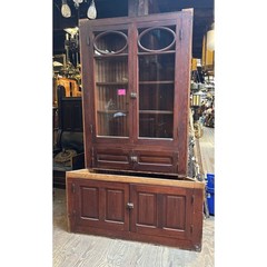 Antique Built-In Cabinet with Glass Display – 84 H x 65”