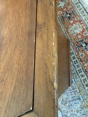 Vintage Hexagonal Wood Pedestal Cabinet Side Table c.1976 Mid Century Style