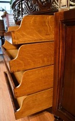 1910 Antique French Walnut & Satinwood Hand painted and Marble topDemi-lune
